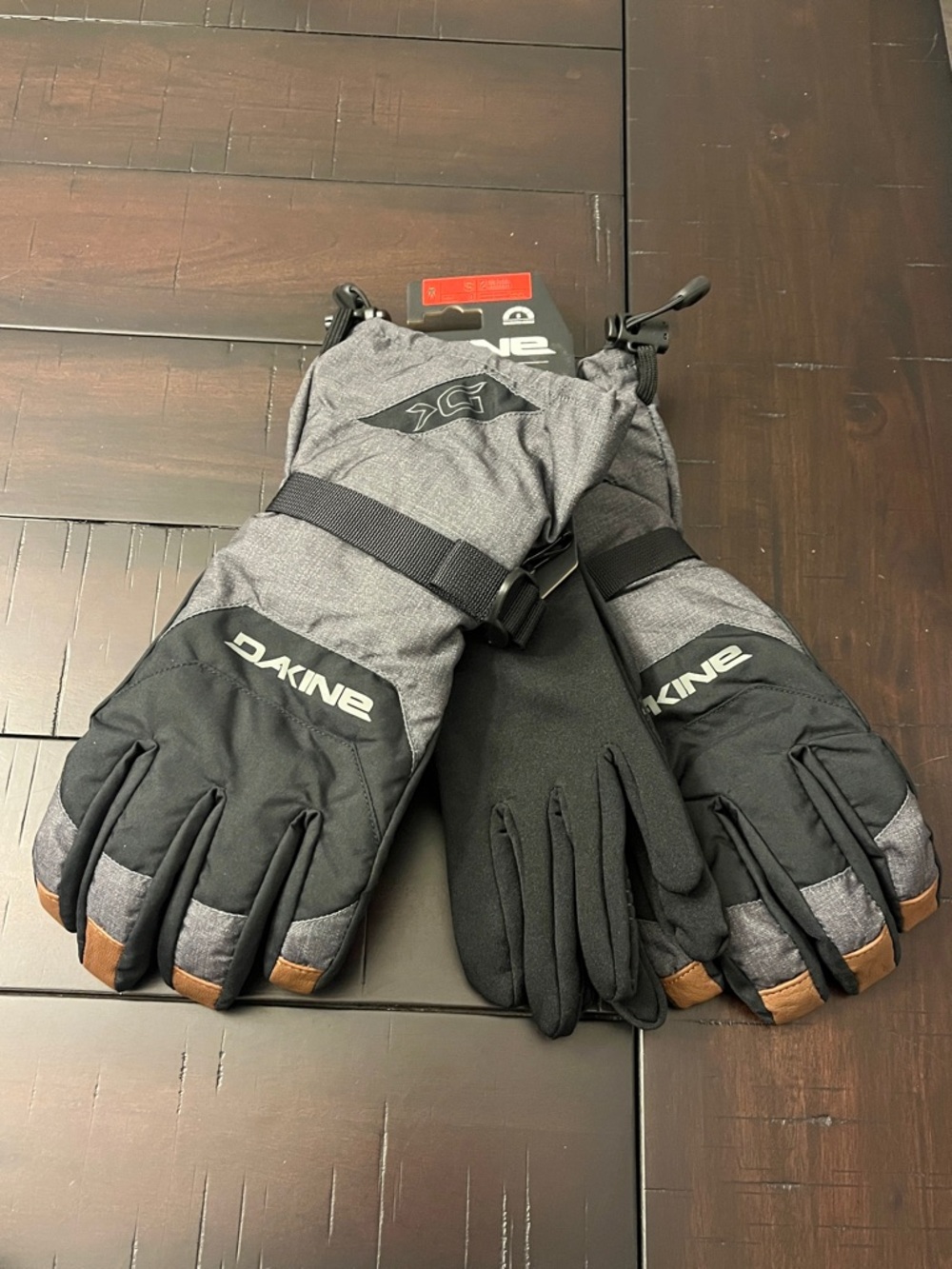 Dakine Leather Scout Gloves Winter Ski new gray Touchscreen Liner Mens Small